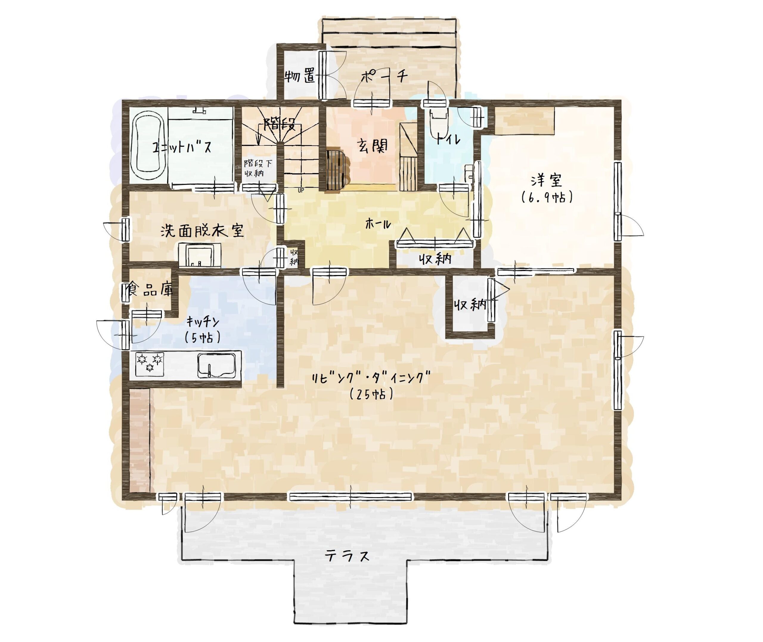 藤野3-9 1階平面図